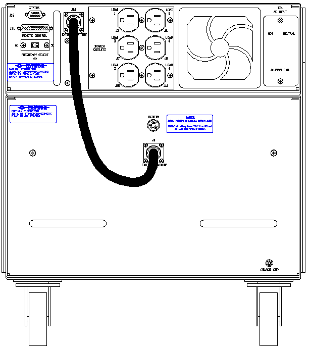 ETI0001-1051 Rugged COTS UPS Standard Rear Panel Layout