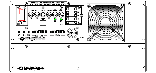 P/N: <br />ETI0001-1233 Rugged MilSpec UPS Standard Front Panel Layout