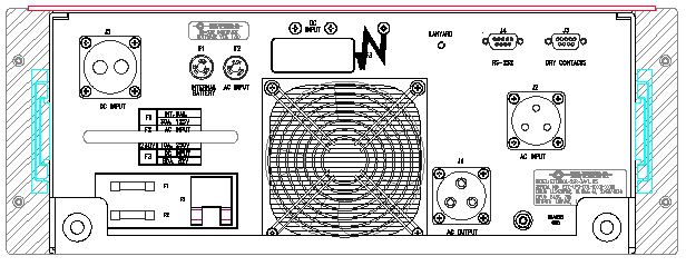 <br />ETI0001-1252 Rugged MilSpec UPS Standard Rear Panel Layout
