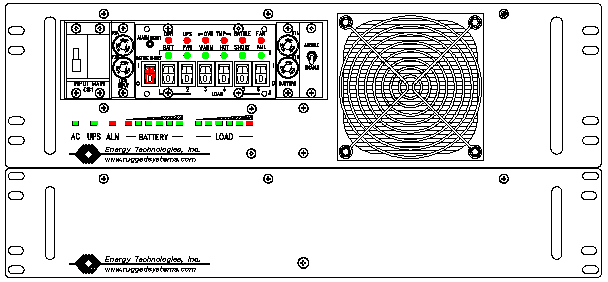 P/N: <br />ETI0001-1439 Rugged MilSpec UPS and PDU Standard Front 