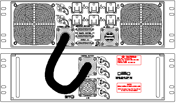 P/N: <br />ETI0001-1451AA Rugged MilSpec UPS and PDU Standard Rear Panel Layout 