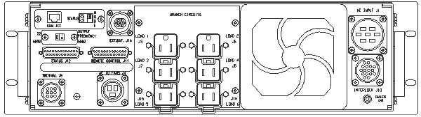 <br />ETI0001-1467 2000VA Rugged UPS Rear View 