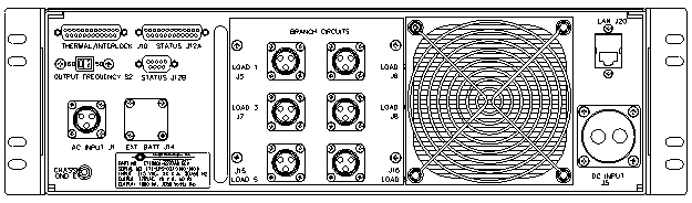 P/N: <br />ETI0001-2227AB Rugged MilSpec UPS Standard Rear Panel Layout